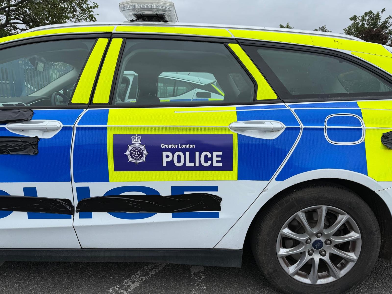 Continuity detail work on a police liveried production vehicle